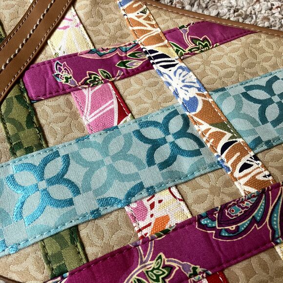 Relic by Fossil Shoulder Bag Purse Colorful Floral Fabric Sashes Boho - Picture 2 of 10